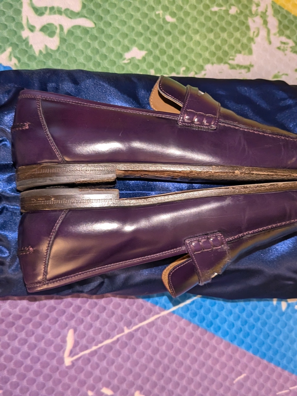 Jimmy Choo men's Purple Leather Penny Loafers EU SIZE 43 - Picture 7 of 10